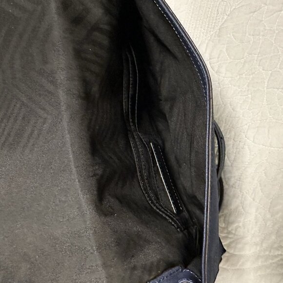 Rebecca Minkoff Navy Women's Love Suede Crossbody With Tassels Purse Bag Clutch - Picture 11 of 16